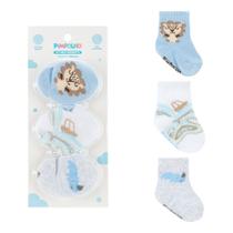 Kit meia presente c/3 prs 00-15 masc pimpolho azul leao Kit meia presente c/3 prs 00-15 masc pimpolho azul leao