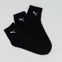 Kit Meia Puma 3 Pares Cano Médio Preta Kit Meia Puma 3 Pares Cano Médio Preta