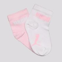 Kit Meia Puma Cano Baixo 2 Pares Infantil Branca e Kit Meia Puma Cano Baixo 2 Pares Infantil Branca e