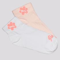Kit Meia Puma Cano Baixo 2 Pares Infantil Rosa e Branco Kit Meia Puma Cano Baixo 2 Pares Infantil Rosa e Branco
