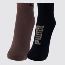 Kit Meia Puma Cano Baixo 2 Pares Preta e Marrom Kit Meia Puma Cano Baixo 2 Pares Preta e Marrom