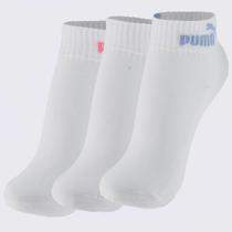 Kit Meia Puma Cano Baixo 3 Pares Basic Feminina Branca Kit Meia Puma Cano Baixo 3 Pares Basic Feminina Branca