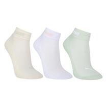 Kit Meia Puma Cano Baixo Esportiva 3 Pares Feminina