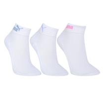 Kit Meia Puma Cano Baixo Esportiva 3 Pares Feminino