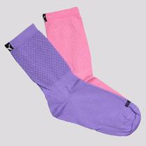 Kit Meia Puma Cano Longo 2 Pares Feminina Roxo e Rosa Kit Meia Puma Cano Longo 2 Pares Feminina Roxo e Rosa