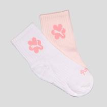 Kit Meia Puma Cano Longo 2 Pares Infantil Branco e Rosa Kit Meia Puma Cano Longo 2 Pares Infantil Branco e Rosa