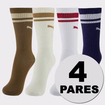 Kit Meia Puma Cano Longo 4 Pares Sortidas