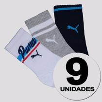 Kit Meia Puma Cano Longo 9 Pares Infantil Sortida Kit Meia Puma Cano Longo 9 Pares Infantil Sortida