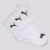 Kit Meia Puma Cano Médio 3 Pares Feminina Branca
