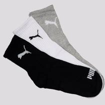 Kit Meia Puma Cano Médio 3 Pares Feminina Preta Ci Kit Meia Puma Cano Médio 3 Pares Feminina Preta Ci