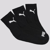 Kit Meia Puma Cano Médio 3 Pares Feminina Preta