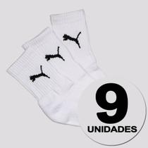 Kit Meia Puma Cano Médio 9 Pares Feminina Branca