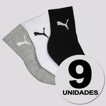 Kit Meia Puma Cano Médio 9 Pares Feminina