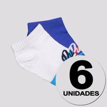 Kit Meia Puma Sapatilha 6 Pares Infantil Branca e Azul