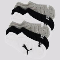 Kit Meia Puma Sapatilha 6 pares Preta Branca e Cinza Kit Meia Puma Sapatilha 6 pares Preta Branca e Cinza