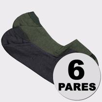 Kit Meia Puma Sapatilha 6 Pares Verde e Cinza Kit Meia Puma Sapatilha 6 Pares Verde e Cinza