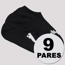 Kit Meia Puma Sapatilha 9 Pares Feminina Preta
