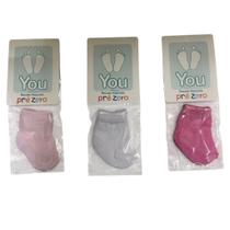 Kit Meia Recém Nascido Pré Zero C/3 Unidades You Menino e Menina Kit Meia Recém Nascido Pré Zero C/3 Unidades You Menino e Menina