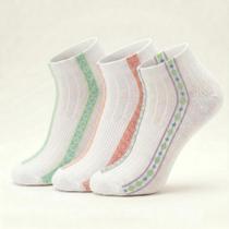 Kit Meia Sapatilha Feminina 3 Pares Multicores Kit Meia Sapatilha Feminina 3 Pares Multicores