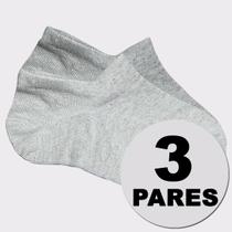 Kit Meia Sapatilha Lupo Basic Feminina 3 Pares Cinza