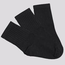 Kit Meia Selene 3 Pares Cano Longo Infantil Preta