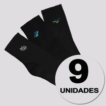 Kit Meia Selene Cano Médio 9 Pares Preta