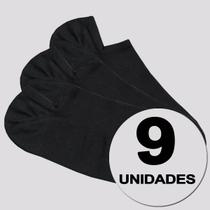 Kit Meia Selene Sapatilha Invisível 9 Pares Preta