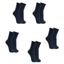 Kit Meia Social Masculina Cano Alto 05 Pares Algodão Dallf