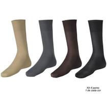Kit Meia social masculina Meianyl Lupo 4 pares Kit Meia social masculina Meianyl Lupo 4 pares