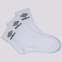 Kit Meia Umbro Tripack 3 Pares Cano Médio Branco Kit Meia Umbro Tripack 3 Pares Cano Médio Branco
