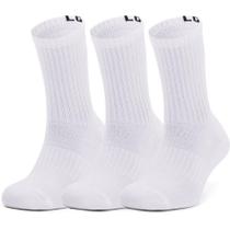 Kit Meia Under Armour Cano Longo Core Cotton Crew 3 Pares - Branco