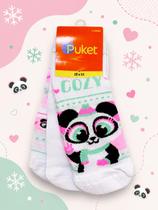 Kit meias 3 pares Puket ursinho branco Kit meias 3 pares Puket ursinho branco