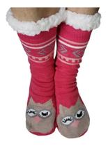 Kit meias forradas lã de ovelha bixinho frio neve grossas antiderrapante - Bella