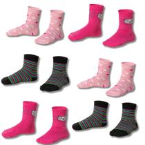 Kit Meias Infantil Menina 6 pares Coloridas Algodao Dallf Kit Meias Infantil Menina 6 pares Coloridas Algodao Dallf