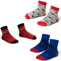 Kit Meias Menino Infantil 03 Pares Coloridas Aranha Dinossauro Game Resistente Alta Qualidade Dallf