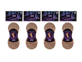 Kit meias onfit mini 4 pares algodão nude bege tam 33 34 35