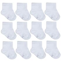 Kit Meias para Bebê Branca 12 Pares