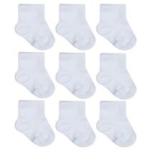Kit Meias para Bebê Branca 9 Pares