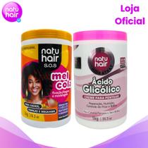 Kit Mel Cola SOS 1 kg + Creme para Pentear Natuhair Ácido Glicólico 1kg