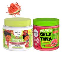 Kit Melancia Gelatina Ativadora todecacho 550g + Creme Para Pentear 500g Salon Line