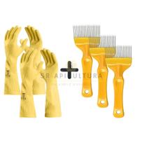 Kit melar mel duas luvas e tres garfos apicultura Kit melar mel duas luvas e tres garfos apicultura