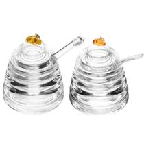 Kit Meleira E Açucareiro Abelinha Colmeia Mesa Posta Chique Conjunto Luxo Cantinho do Café Para Por Mel Açúcar