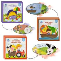 Kit Melodias de Ninar Dona Aranha, Reme o Barco e Seu Lobato Livros Infantis Levante a Aba