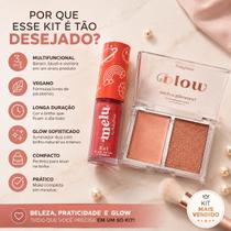 Kit Melu 3x1 Batom Blush Sombra + Iluminador Duo Blow cor Gold Ring