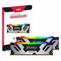 Kit Memória Gamer 64GB Kingston Fury Renegade Rgb Ddr5 2X32GB CL32 6000Mhz Preta KF560C32RSAK2 64 Kit Memória Gamer 64GB Kingston Fury Renegade Rgb Ddr5 2X32GB CL32 6000Mhz Preta KF560C32RSAK2 64