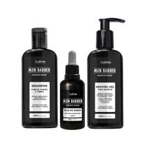 Kit men barber - shampoo 3 em 1 + óleo de barba + shaving gel