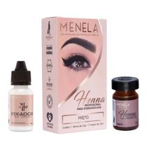 Kit Menela Henna Sobrancelha Designer Profissional Com Fixador de Extrato de Bambu