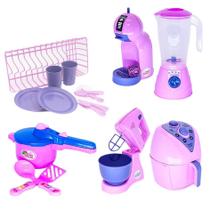 Kit Menina Brinquedo Cozinha Cafeteira Panela Batedeira 17Pç