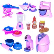 Kit Menina Brinquedo Cozinha Eletro Liquidificador Bulê 22p Kit Menina Brinquedo Cozinha Eletro Liquidificador Bulê 22p