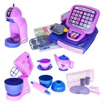 Kit Menina Expresso Bolo Brinquedo Café Batedeira Forma 32pç